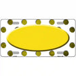 Yellow White Dots Oval Oil Rubbed Metal Novelty License Plate 12" x 6" (LP)