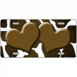 Brown White Hearts Giraffe Oil Rubbed Metal Novelty License Plate 12" x 6" (LP)