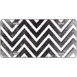 Black White Chevron Oil Rubbed Metal Novelty License Plate 12" x 6" (LP)