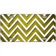 Yellow White Chevron Oil Rubbed Metal Novelty License Plate 12" x 6" (LP)