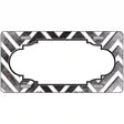 Black White Chevron Scallop Oil Rubbed Metal Novelty License Plate 12" x 6" (LP)