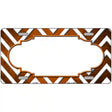 Orange White Chevron Scallop Oil Rubbed Metal Novelty License Plate 12" x 6" (LP)