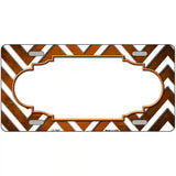 Orange White Chevron Scallop Oil Rubbed Metal Novelty License Plate 12" x 6" (LP)