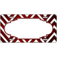 Red White Chevron Scallop Oil Rubbed Metal Novelty License Plate 12" x 6" (LP)