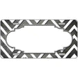 Gray White Chevron Scallop Oil Rubbed Metal Novelty License Plate 12" x 6" (LP)