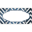 Light Blue White Chevron Scallop Oil Rubbed Metal Novelty License Plate 12" x 6" (LP)