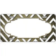 Gold White Chevron Scallop Oil Rubbed Metal Novelty License Plate 12" x 6" (LP)