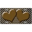 Brown White Quatrefoil Hearts Oil Rubbed Metal Novelty License Plate 12" x 6" (LP)