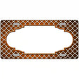 Orange White Quatrefoil Scallop Oil Rubbed Metal Novelty License Plate 12" x 6" (LP)