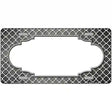 Gray White Quatrefoil Scallop Oil Rubbed Metal Novelty License Plate 12" x 6" (LP)