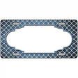 Light Blue White Quatrefoil Scallop Oil Rubbed Metal Novelty License Plate 12" x 6" (LP)