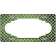 Lime Green White Quatrefoil Scallop Oil Rubbed Metal Novelty License Plate 12" x 6" (LP)