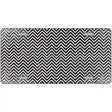 Black White Small Chevron Oil Rubbed Metal Novelty License Plate 12" x 6" (LP)