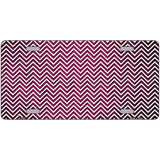 Pink White Small Chevron Oil Rubbed Metal Novelty License Plate 12" x 6" (LP)