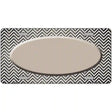 Tan White Small Chevron Oval Oil Rubbed Metal Novelty License Plate 12" x 6" (LP)