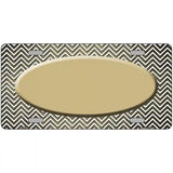 Gold White Small Chevron Oval Oil Rubbed Metal Novelty License Plate 12" x 6" (LP)