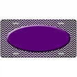 Purple White Small Chevron Oval Oil Rubbed Metal Novelty License Plate 12" x 6" (LP)