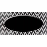 Black White Small Chevron Oval Oil Rubbed Metal Novelty License Plate 12" x 6" (LP)