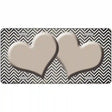 Tan White Small Chevron Hearts Oil Rubbed Metal Novelty License Plate 12" x 6" (LP)