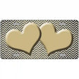 Gold White Small Chevron Hearts Oil Rubbed Metal Novelty License Plate 12" x 6" (LP)