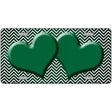 Green White Small Chevron Hearts Oil Rubbed Metal Novelty License Plate 12" x 6" (LP)