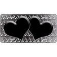 Black White Anchor Hearts Oil Rubbed Metal Novelty License Plate 12" x 6" (LP)