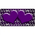 Purple White Anchor Hearts Oil Rubbed Metal Novelty License Plate 12" x 6" (LP)