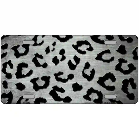 White Black Cheetah Oil Rubbed Metal Novelty License Plate 12" x 6" (LP)