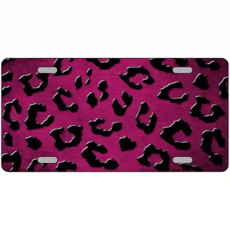 Pink Black Cheetah Oil Rubbed Metal Novelty License Plate 12" x 6" (LP)