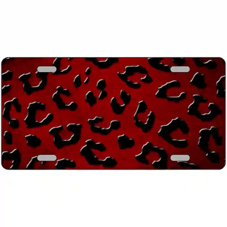 Red Black Cheetah Oil Rubbed Metal Novelty License Plate 12" x 6" (LP)