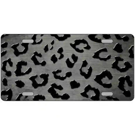 Gray Black Cheetah Oil Rubbed Metal Novelty License Plate 12" x 6" (LP)