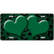 Green Black Cheetah Hearts Oil Rubbed Metal Novelty License Plate 12" x 6" (LP)