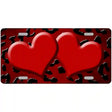 Red Black Cheetah Hearts Oil Rubbed Metal Novelty License Plate 12" x 6" (LP)