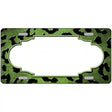 Lime Green Black Cheetah Scallop Oil Rubbed Metal Novelty License Plate 12" x 6" (LP)