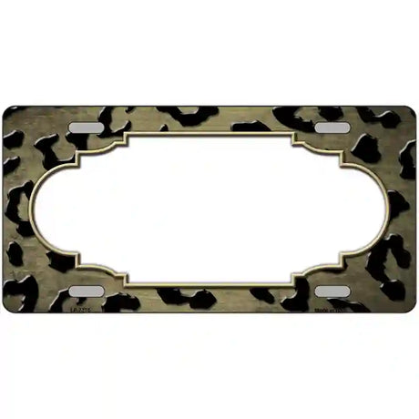 Gold Black Cheetah Scallop Oil Rubbed Metal Novelty License Plate 12" x 6" (LP)