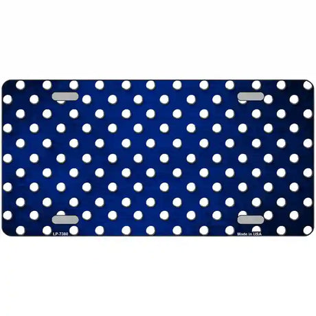 Blue White Small Dots Oil Rubbed Metal Novelty License Plate 12" x 6" (LP)