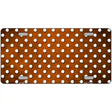 Orange White Small Dots Oil Rubbed Metal Novelty License Plate 12" x 6" (LP)