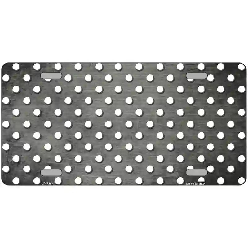 Gray White Small Dots Oil Rubbed Metal Novelty License Plate 12" x 6" (LP)