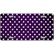 Purple White Small Dots Oil Rubbed Metal Novelty License Plate 12" x 6" (LP)