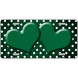 Green White Small Dots Hearts Oil Rubbed Metal Novelty License Plate 12" x 6" (LP)