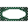 Green White Small Dots Scallop Oil Rubbed Metal Novelty License Plate 12" x 6" (LP)