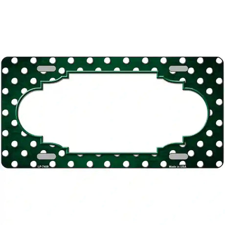 Green White Small Dots Scallop Oil Rubbed Metal Novelty License Plate 12" x 6" (LP)