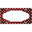 Red White Small Dots Scallop Oil Rubbed Metal Novelty License Plate 12" x 6" (LP)