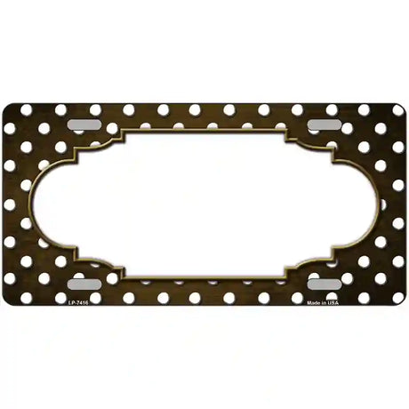 Brown White Small Dots Scallop Oil Rubbed Metal Novelty License Plate 12" x 6" (LP)