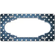 Light Blue White Small Dots Scallop Oil Rubbed Metal Novelty License Plate 12" x 6" (LP)