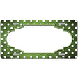 Lime Green White Small Dots Scallop Oil Rubbed Metal Novelty License Plate 12" x 6" (LP)