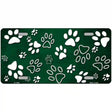 Green White Paw Oil Rubbed Metal Novelty License Plate 12" x 6" (LP)