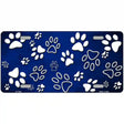 Blue White Paw Oil Rubbed Metal Novelty License Plate 12" x 6" (LP)