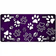 Purple White Paw Oil Rubbed Metal Novelty License Plate 12" x 6" (LP)