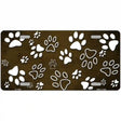 Brown White Paw Oil Rubbed Metal Novelty License Plate 12" x 6" (LP)